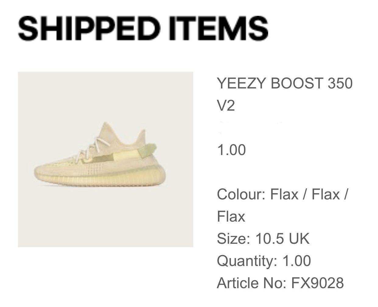 BNIB YEEZY BOOST 350 V2 FLAX UK10.5 US11 EU 44.5