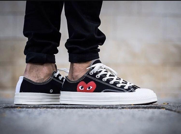 CDG x Converse Play Black Mens Womens ✓ LIMITED STOCK SIZES: MENS  6/8/9/10/11/12 WOMENS 8/9/10/11, Men's Fashion, Footwear, Sneakers on  Carousell
