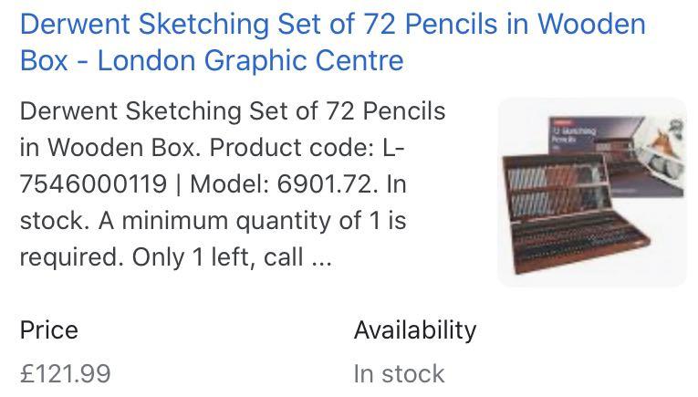 Derwent Sketching Pencils Wooden Box Design Craft Art Prints