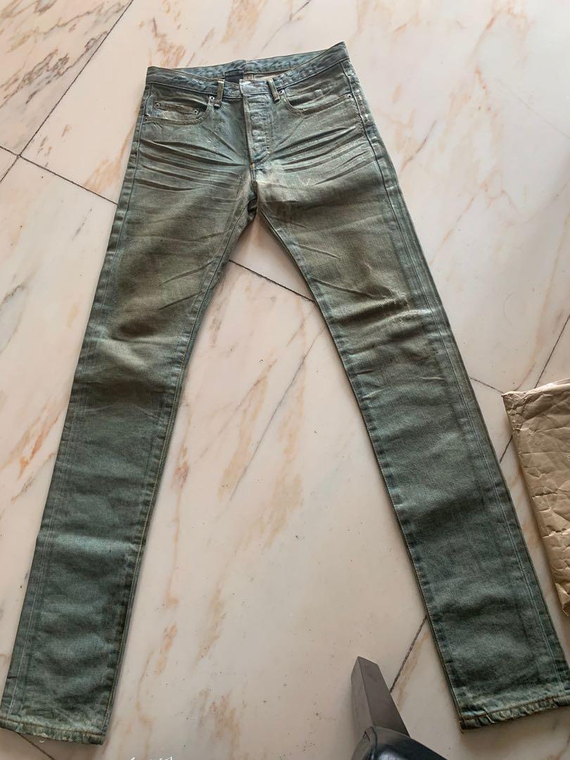 Dior Homme 04ss Strip Bleu Claire waxed jeans size 28