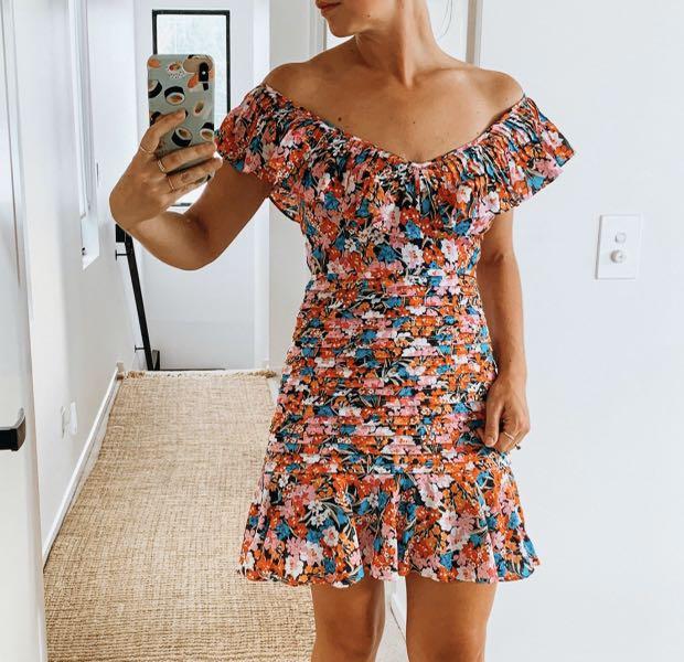 Dreamy in floral The cloud nine mini dress by Talulah XS RRP 280