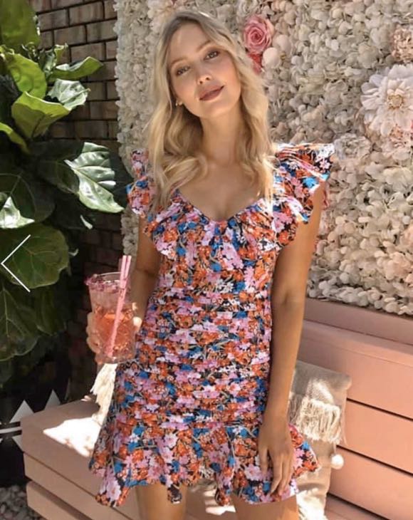 Dreamy in floral The cloud nine mini dress by Talulah XS RRP 280