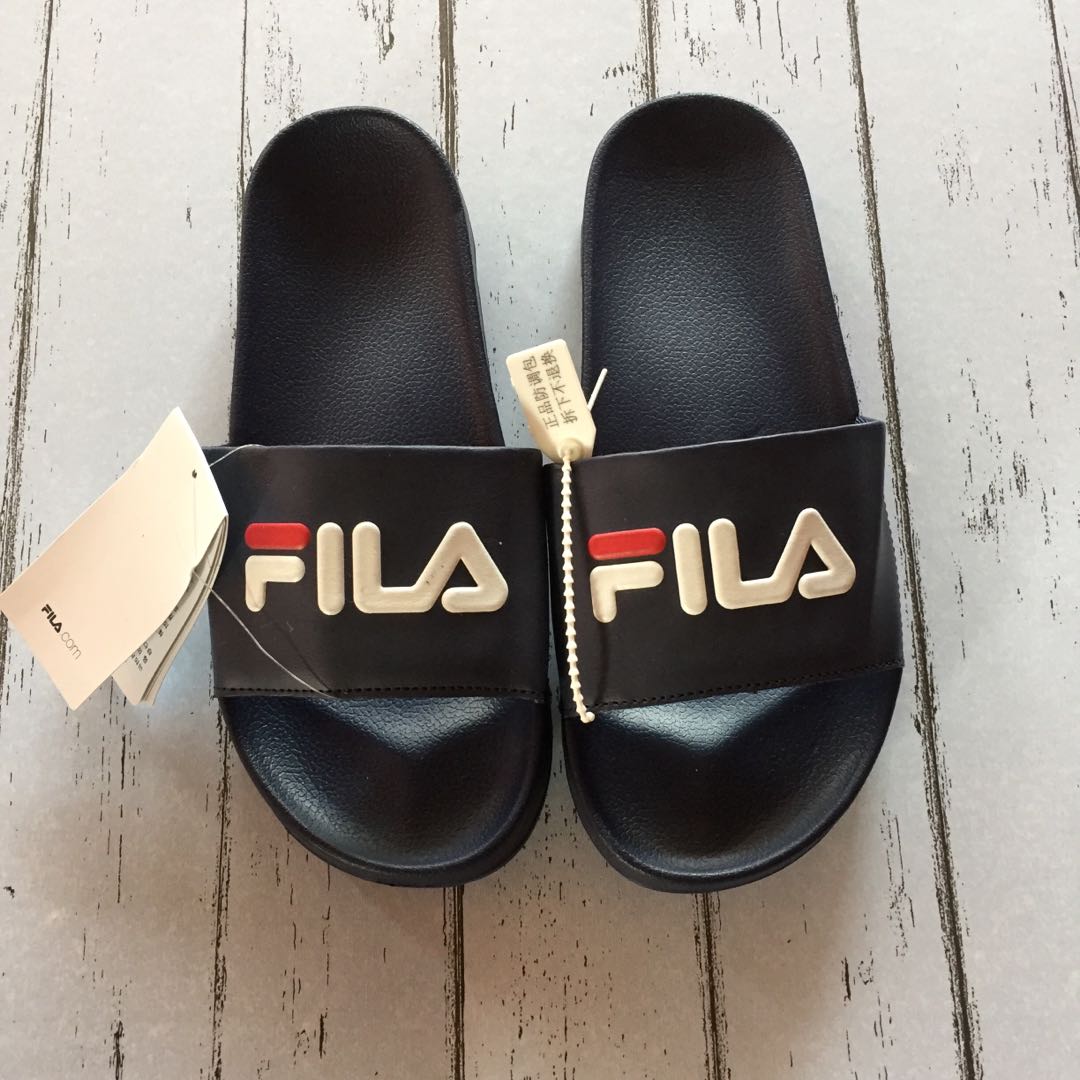 Fila slippers blue sale