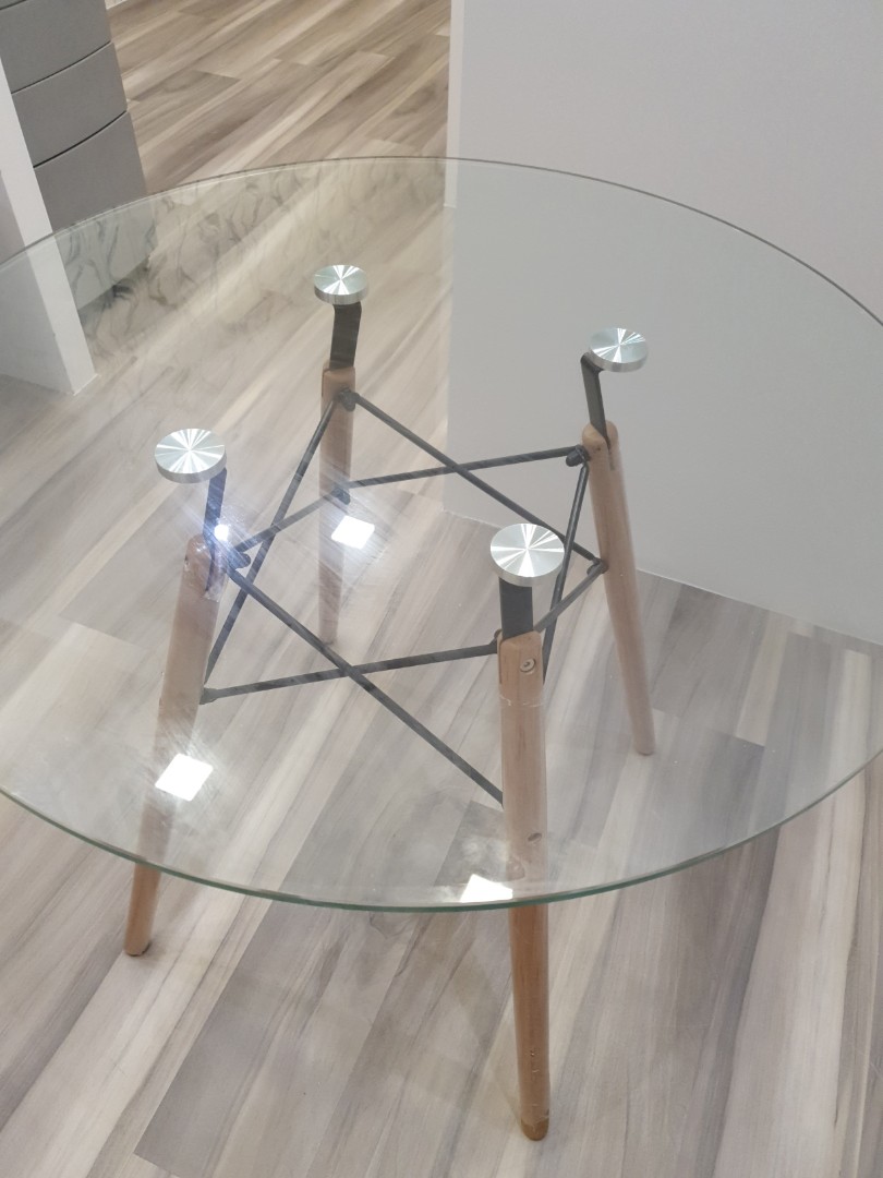 Glass Table, Furniture & Home Living, Furniture, Tables & Sets on Carousell