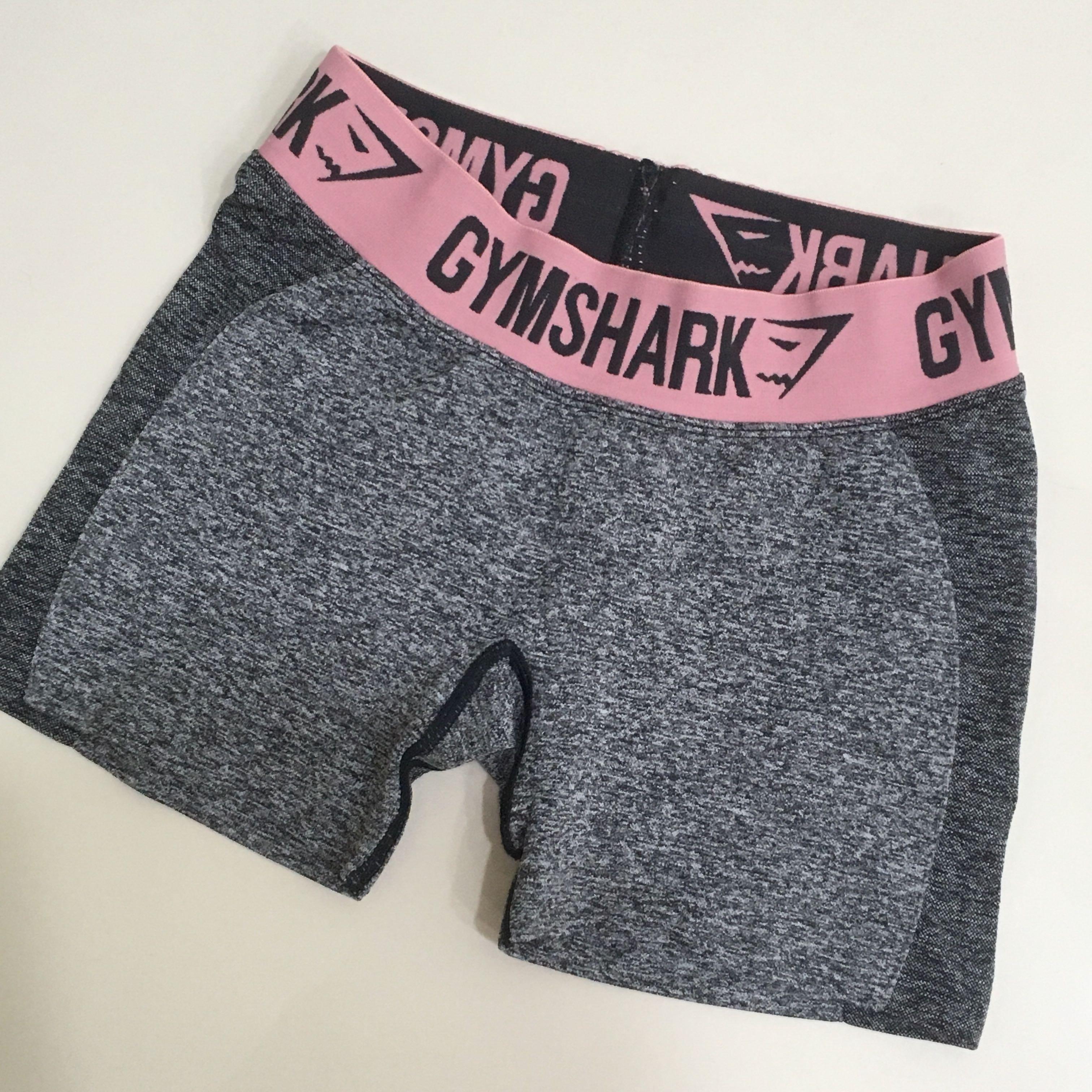 Gymshark Flex Shorts Charcoal Marl Peach Pink Extra Small
