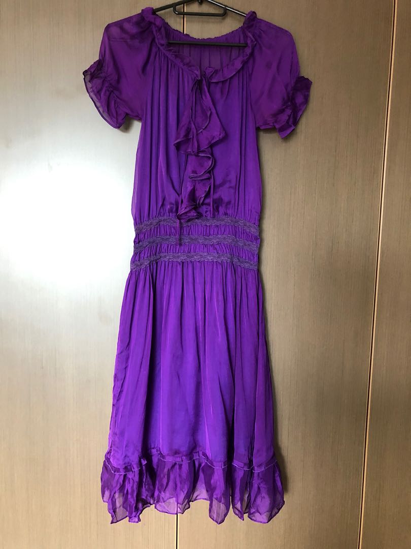 Purple peasant dress Clearance