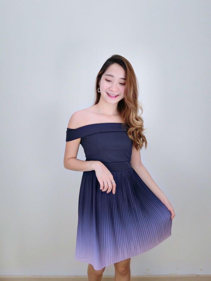 Off shoulder ombre top dress