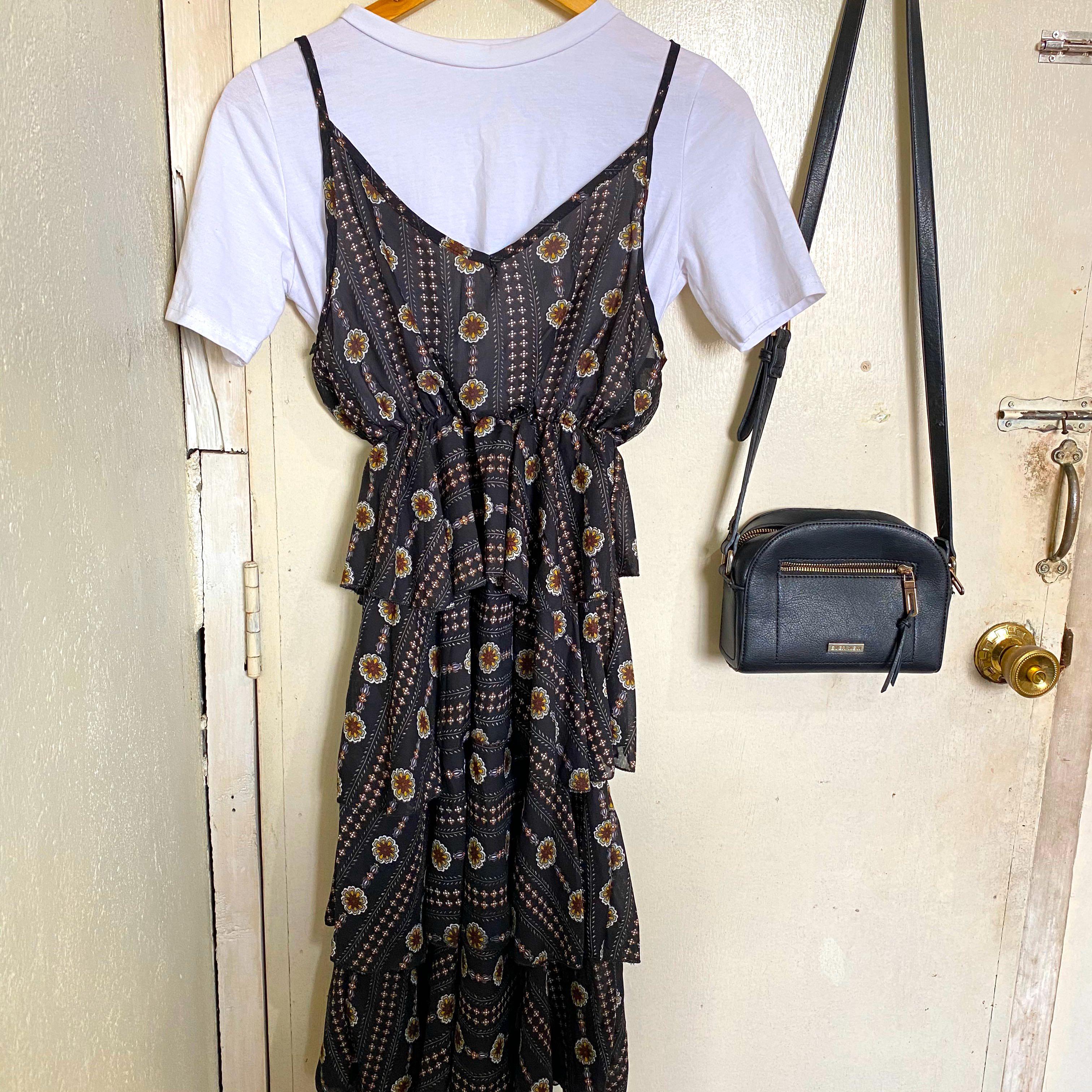 printed dress inner top included Women s Fashion Dresses