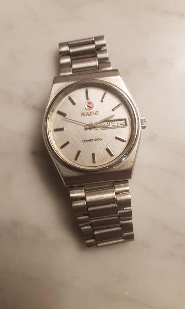 Rado Companion Day Date SS Auto Men s Watch Vintage 1980 s