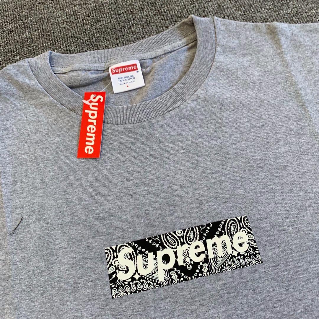 Supreme Paisley Box Logo Tee Men s Fashion Tops Sets Tshirts
