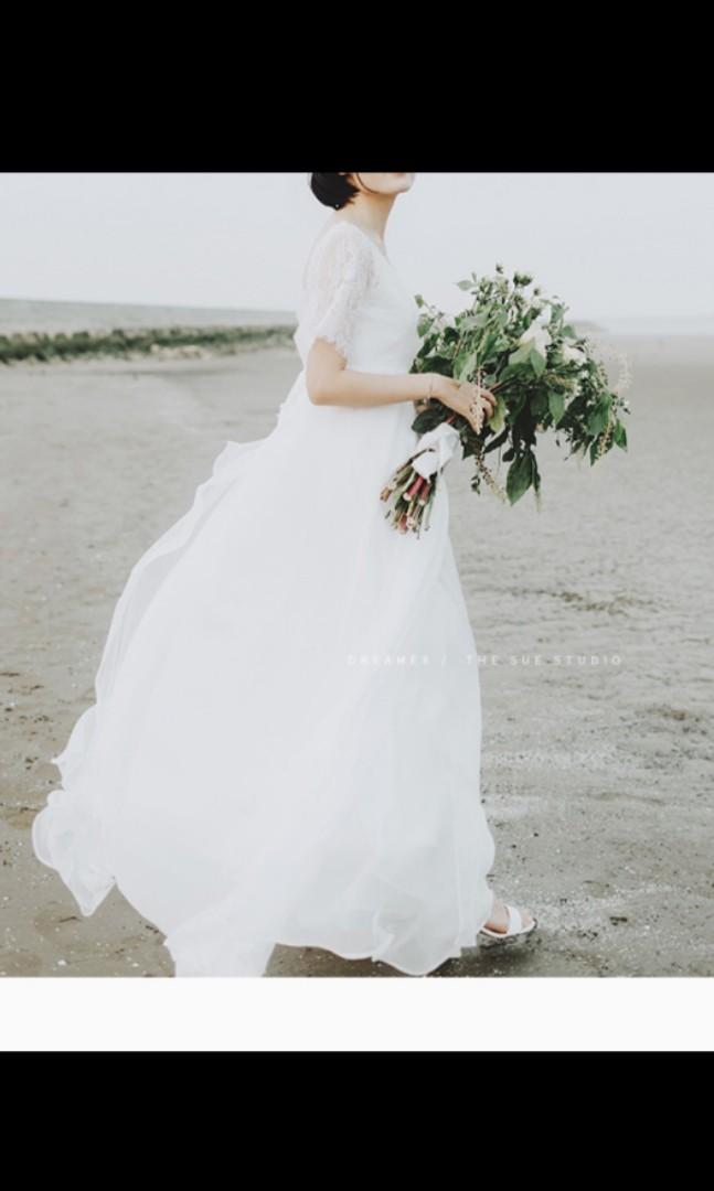white frock wedding