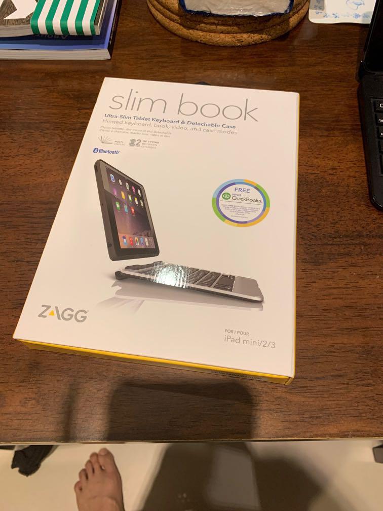 Zagg Ultra-Slim Tablet Keyboard & Detachable Hinged Case ipad mini 2/3