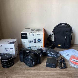 Sony a6000 with kit lens and 35mm lens