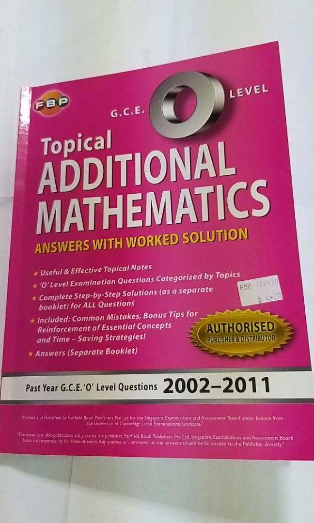 Add Math Online Book Add Mathematics (Amath) *O Level, Hobbies & Toys, Books & Magazines ...