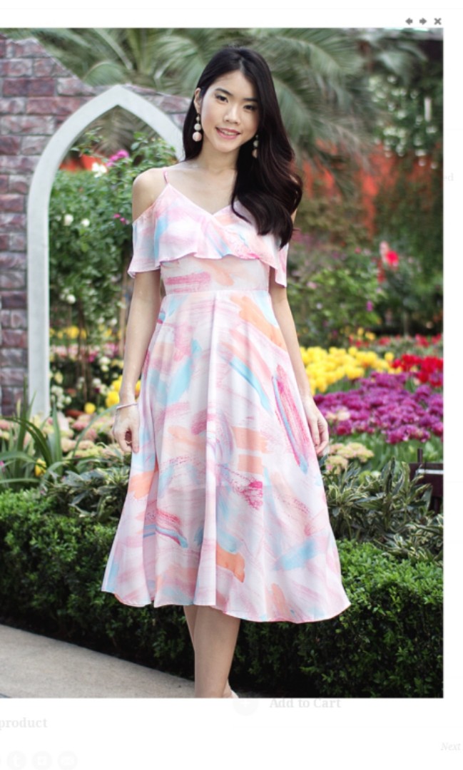 Adela MIDI Dress in Paddle pop, Women's Fashion, Dresses & Sets