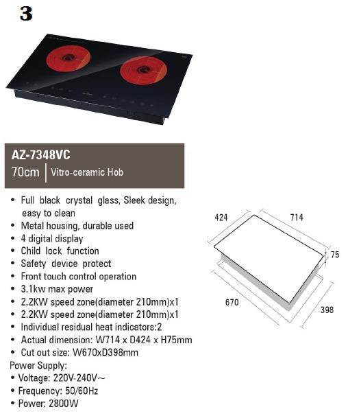 Hood and hob // Aerogaz Hood and induction hob // Ceramic hob & hood