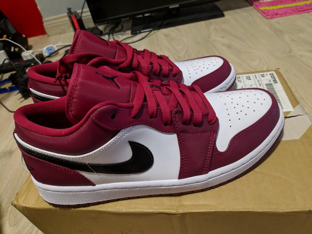 Air jordan 1 low noble red, Men's Fashion, Footwear, Sneakers on Carousell