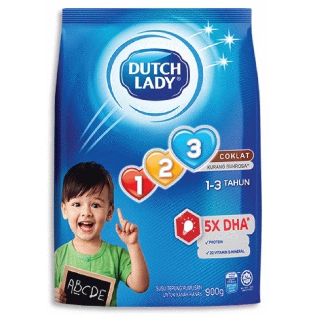 850g 900g Dutch Lady 123 For 1 3y 1pack Buy 6 Free Gift