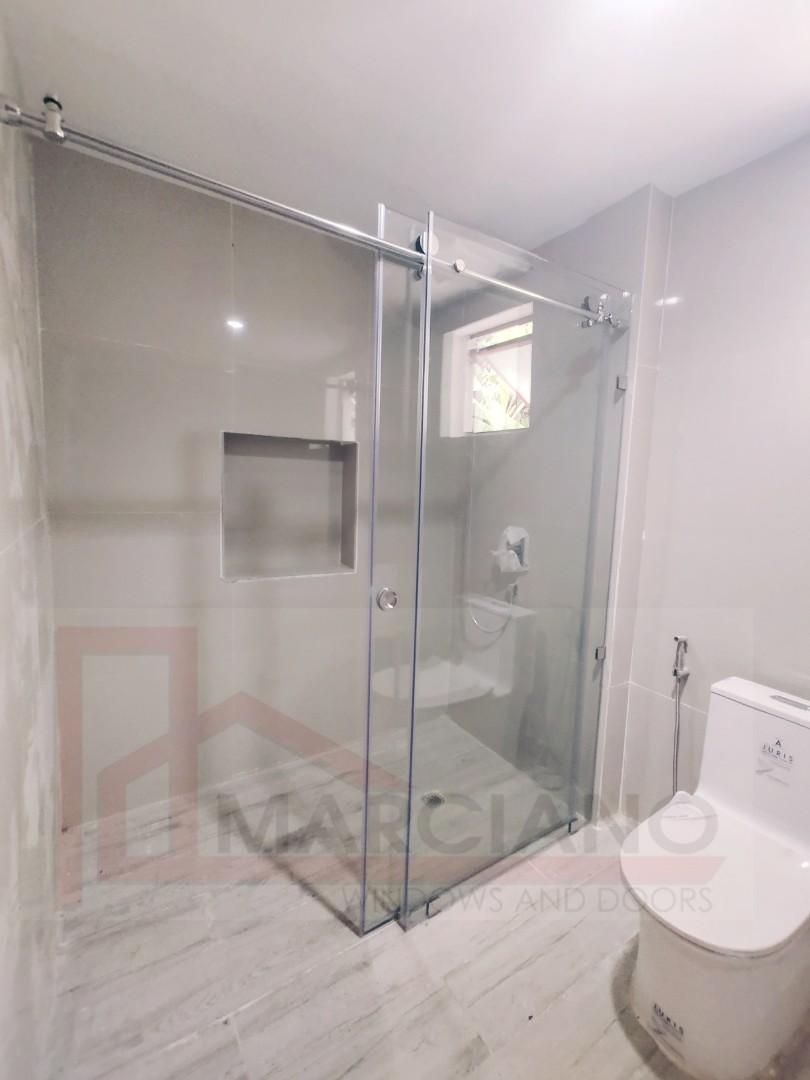 Frameless Shower Enclosure Sliding Type 10mm thk Tempered (Category: Construction & Building Materials) located in Pasig City. Submitted by marciano.windoors (Listing ID 281696219, Image 2). Description: Price above may vary depending on the scope of work. Free Estimate, Free Delivery and Installation 24/7 Chat Support I Call NOW! 📞 0936 9900 907 / 0915 618 6738 ☎️ (02) 239 9265 📧 https://marciano-glassanddecor.com 📍 G/F Lot 9- F Antonio Stree