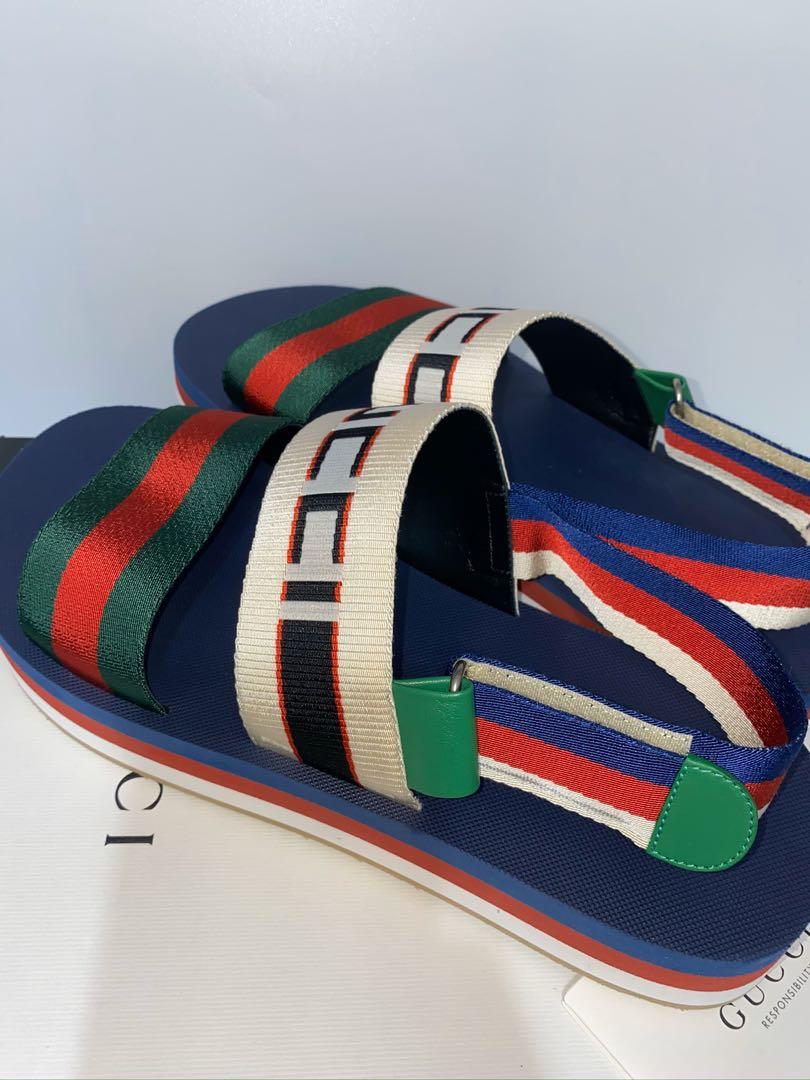 Gucci stripe strap sandal on sale