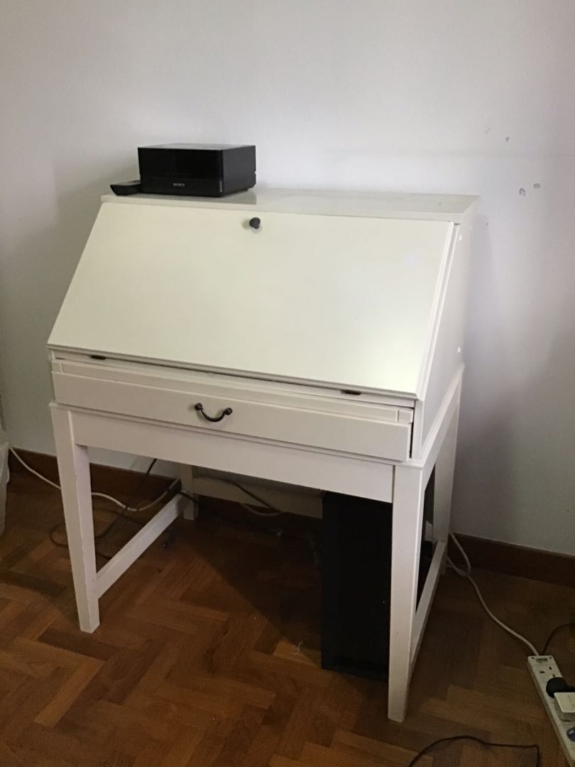 Ikea Computer Study Table Pull Out, Furniture & Home Living, Furniture, Tables & Sets on Carousell