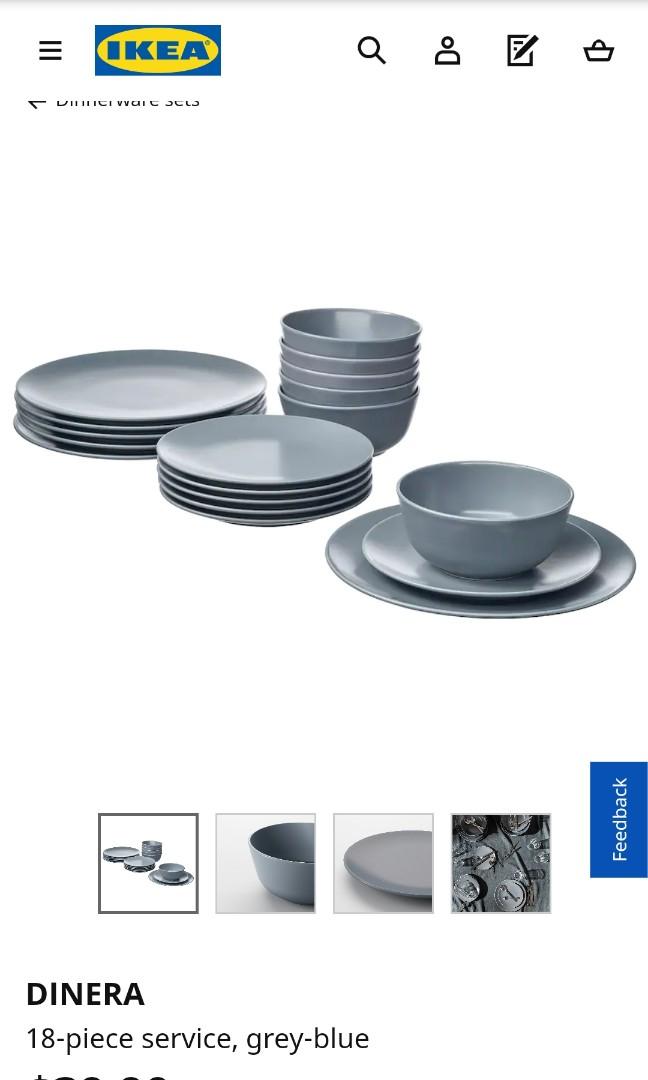 Ikea Plates and Bowl Set. 18 x Dinera, Furniture & Home Living