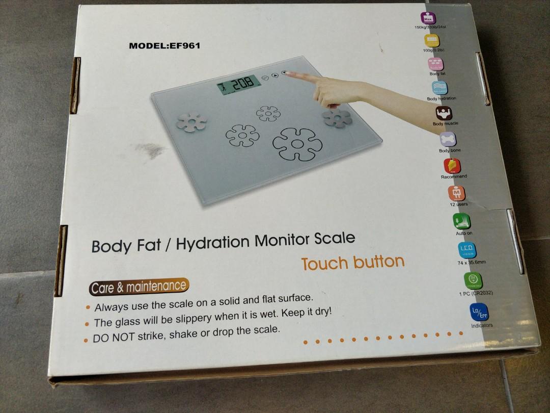 INEXHEALTH 1.7 cm Ultra Slim Body Fat/Hydration Monitor Scale EF961