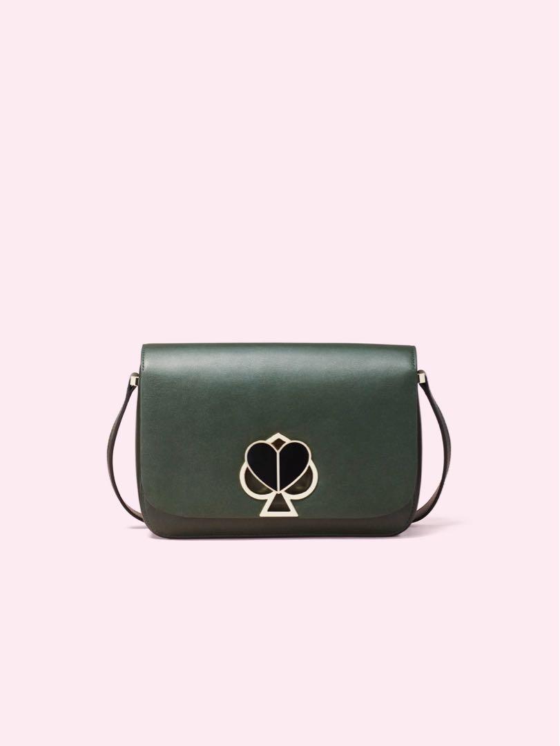 Kate Spade Nicola Twistlock Medium Shoulder Bag In Deep Evergreen