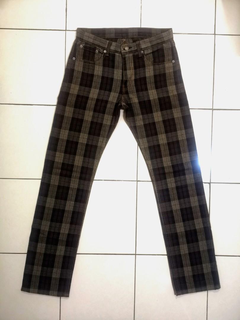 Levis checkered jeans discount