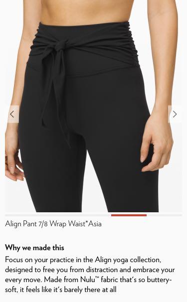 Lululemon align pant 7/8 wrap waist Asia size S