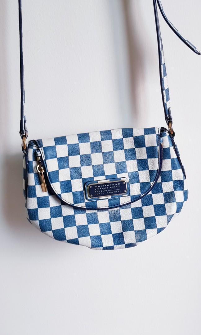 Marc by Marc Jacobs Checkered Print Leather Slingbag