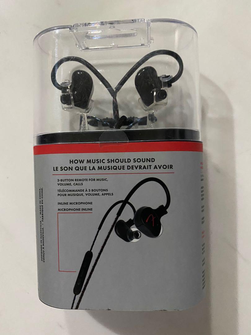 Fender puresonic new arrivals wired earbuds pearl