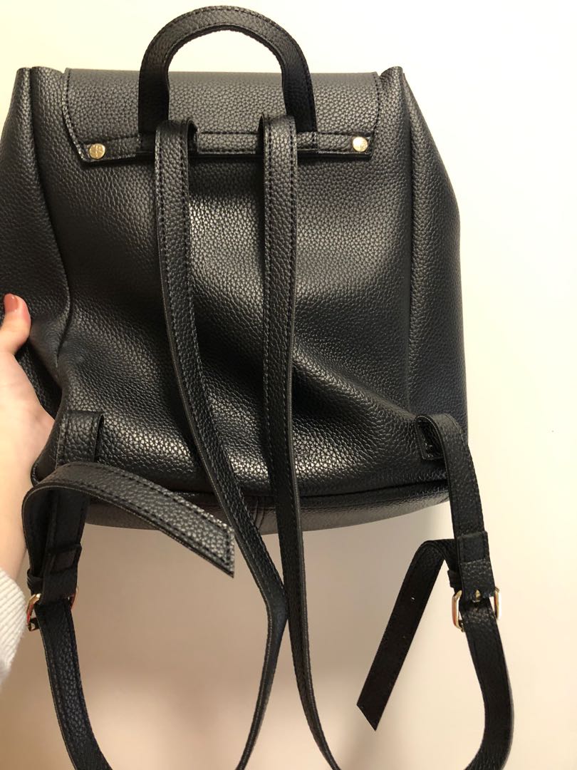 ROOTY BLACK LEATHER BACKPACK