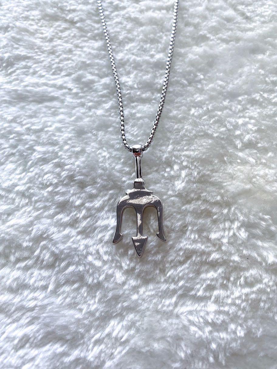 Stainless Steel Trident Necklace, Men's Fashion, Watches & Accessories