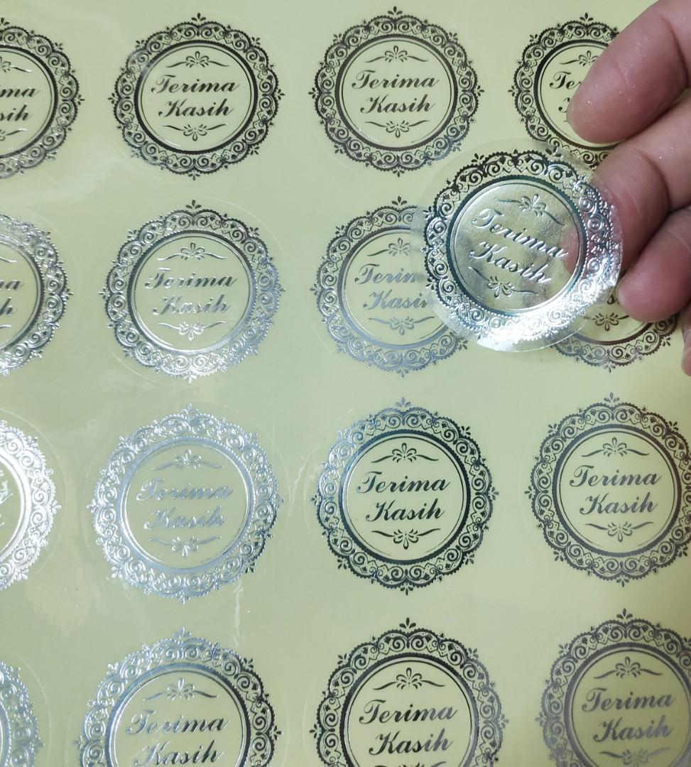 Terima Kasih Stickers Gold Or Silver Reflective Finishing Thank You Gifts Wedding Engagement Kahwin Berkat Label Hobbies Toys Stationery Craft Occasions Party Supplies On Carousell