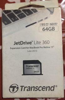 Transcend JetDrive Lite 360 Expansion Card for Apple  MacBook Pro Retina 15 (2013 to 2014) with 64gb and 128gb