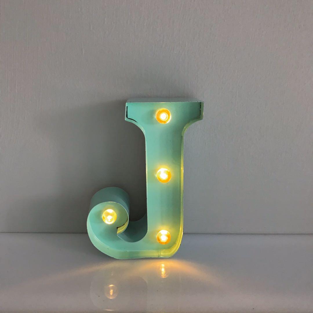 Typo Alphabet Letter J Light Home Furniture Home Decor On Carousell