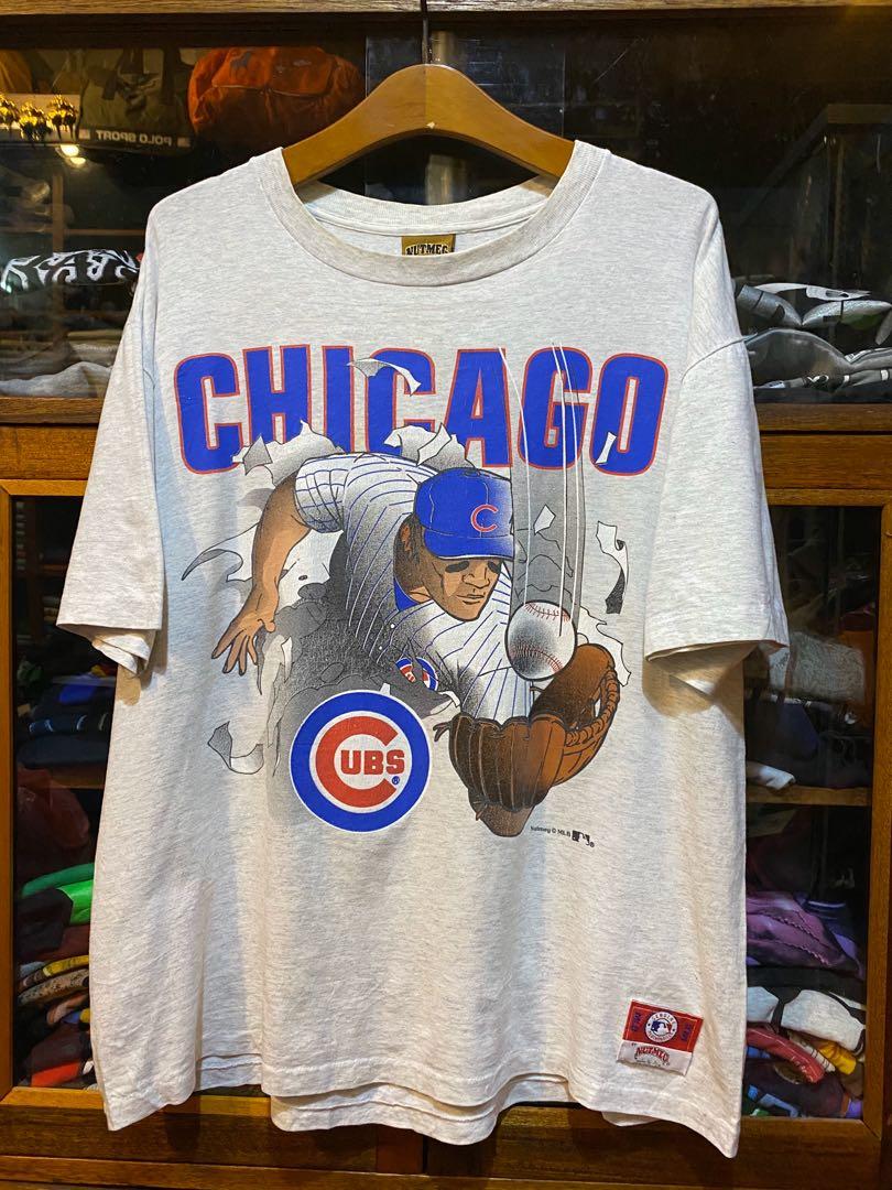 Vintage MLB Chicago Cubs Full Print Tshirt, Men's Fashion, Tops