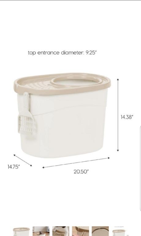 Wts Iris Usa Top Entry Cat Kitten Litter Box Toilet With Cat Litter Scoop White Beige Pet Supplies For Dogs Dog Accessories On Carousell
