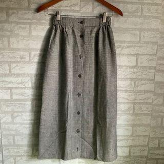 Button Houndstooth Skirt Mouth Village