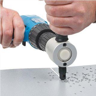 Double Head Sheet Nibbler Metal Cutter Hole Saw Drill Attachment Hand Tool Free Cutting Tool