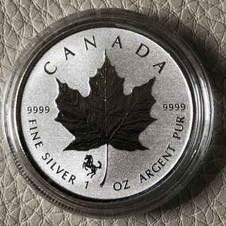1 oz 2014 Canadian Maple Leaf Horse Privy Reverse Proof Silver Coin in capsule