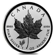 (SOLD OUT) 1 oz 2017 Canadian Maple Leaf Rooster Privy Reverse Proof Silver Coin in capsule