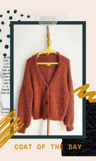 Imported Knitwear Brown Cardigan Oversized