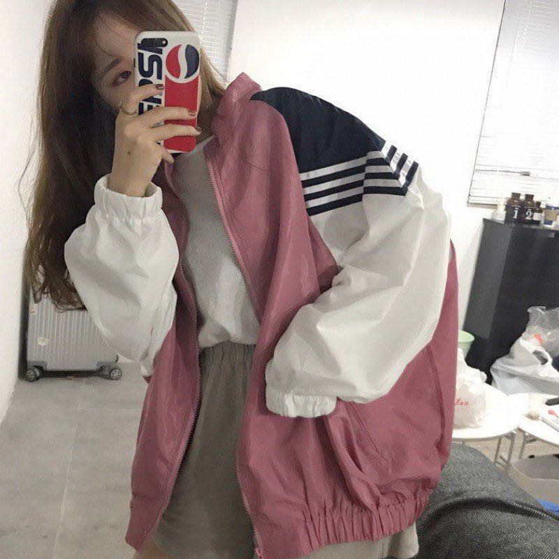 Adidas jacket online tumblr pink