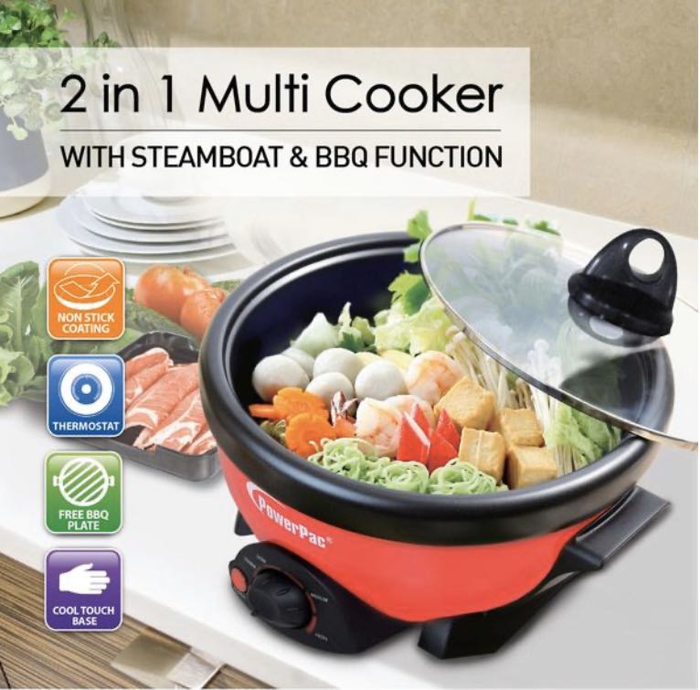 2 in 1 Multi Cooker with Steamboat & BBQ Function, TV & Home Appliances