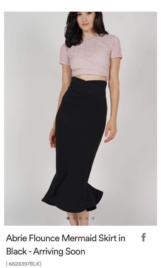 Abrie Flounce Mermaid Skirt in Black
