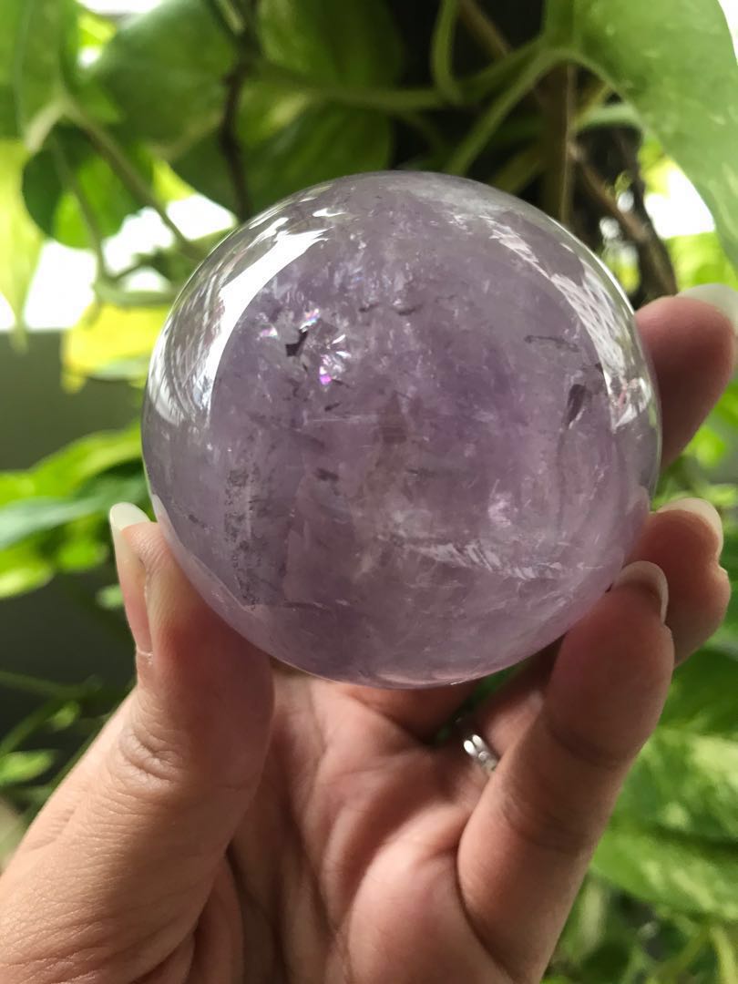 Amethyst Sphere with acrylic base, Women's Fashion, Jewelry ...