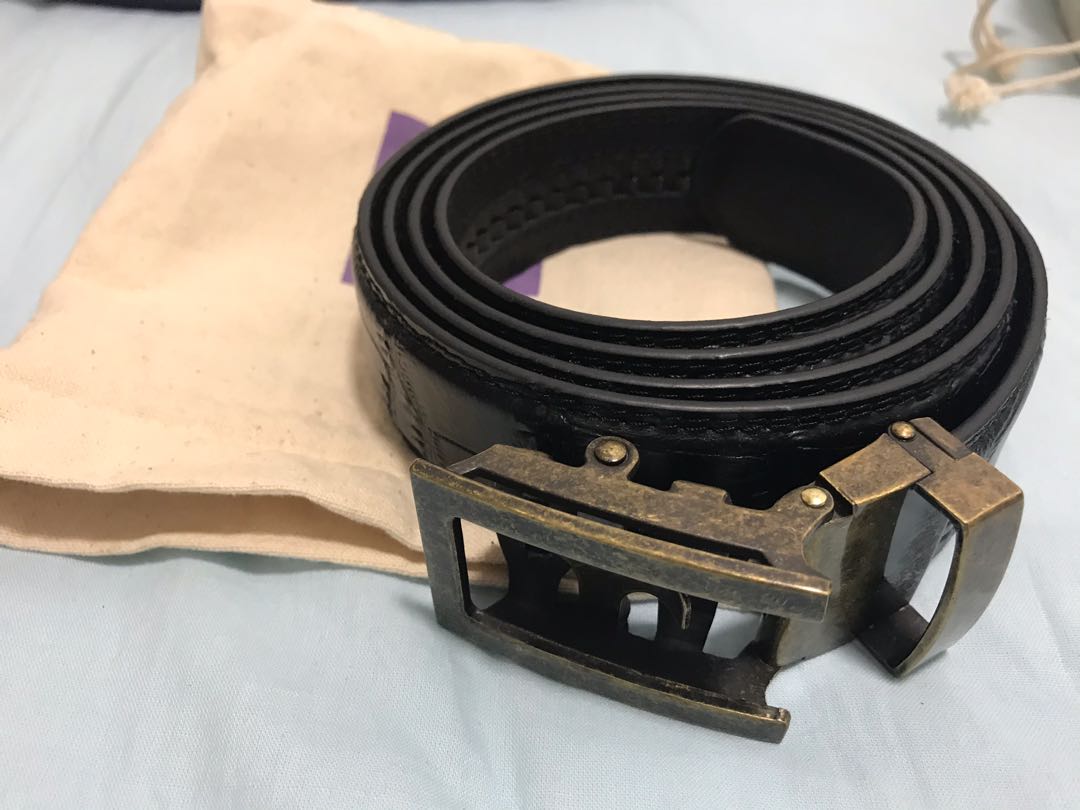 Anson belt Black Faux Croc with 
