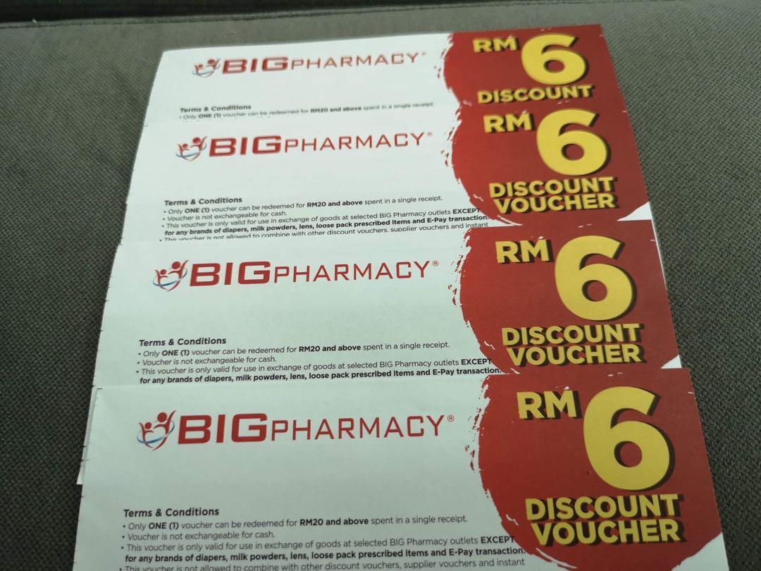 Big Pharmacy Voucher Tickets Vouchers Gift Cards Vouchers On Carousell